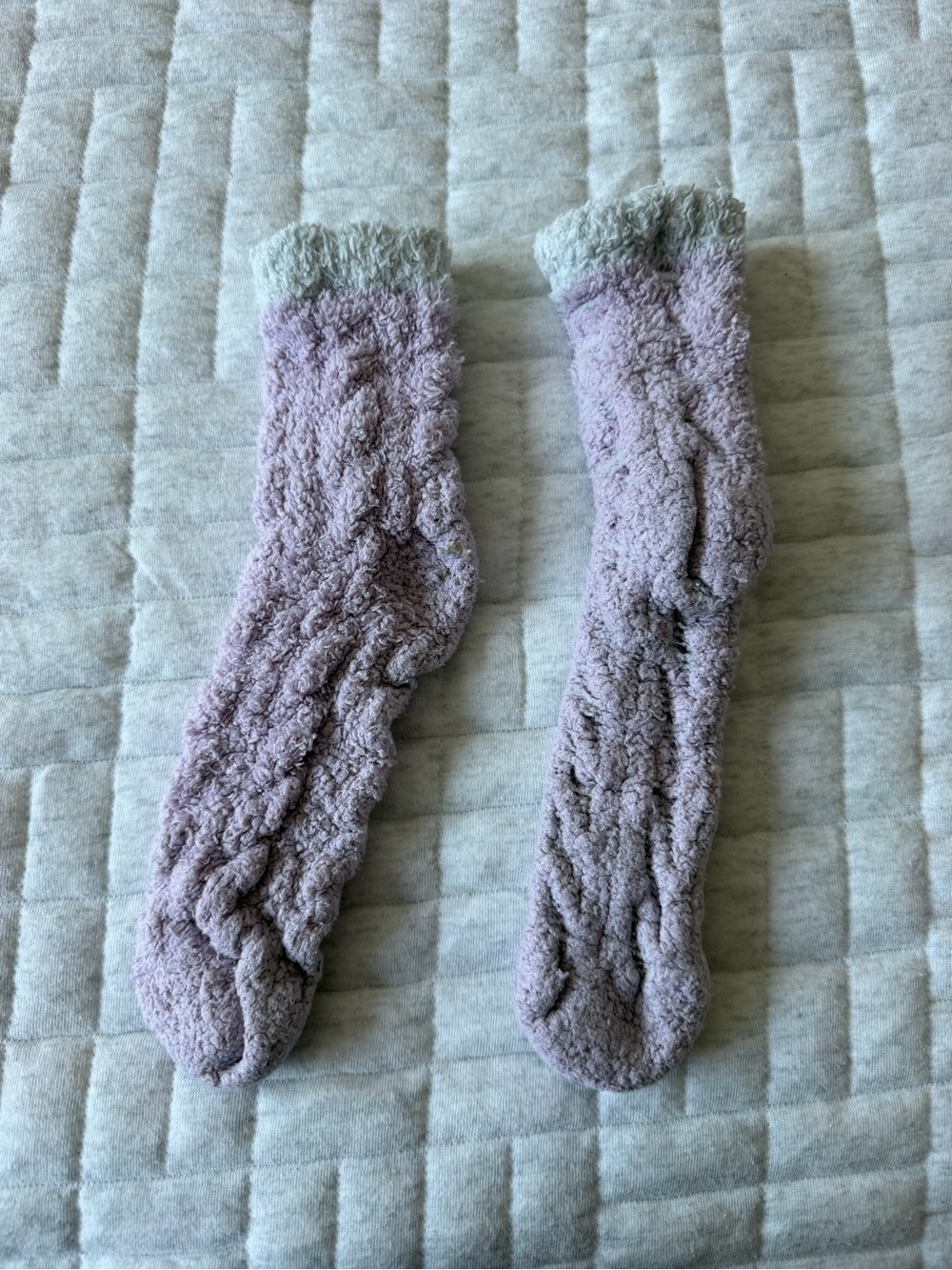 Cozy Plush Lavender Crew Socks